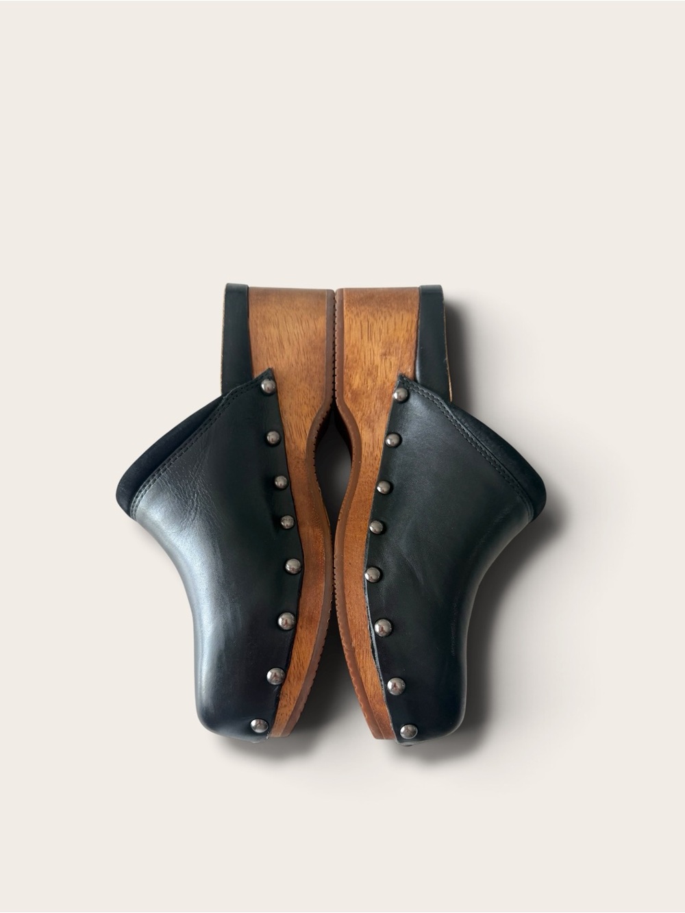 Dansko Andie Black Leather Studded Clogs Mules Heels 38 - Picture 7 of 12